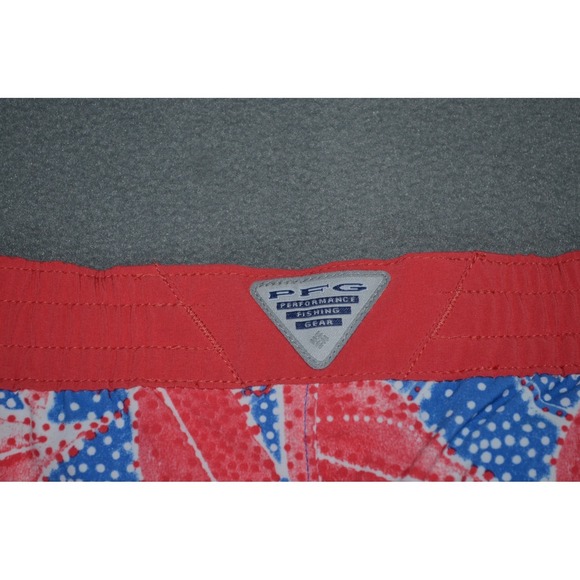 Columbia PFG Shorts Women's M Tidal 5" Inseam Fishing Blue Red Pull On New $45 - Picture 8 of 10